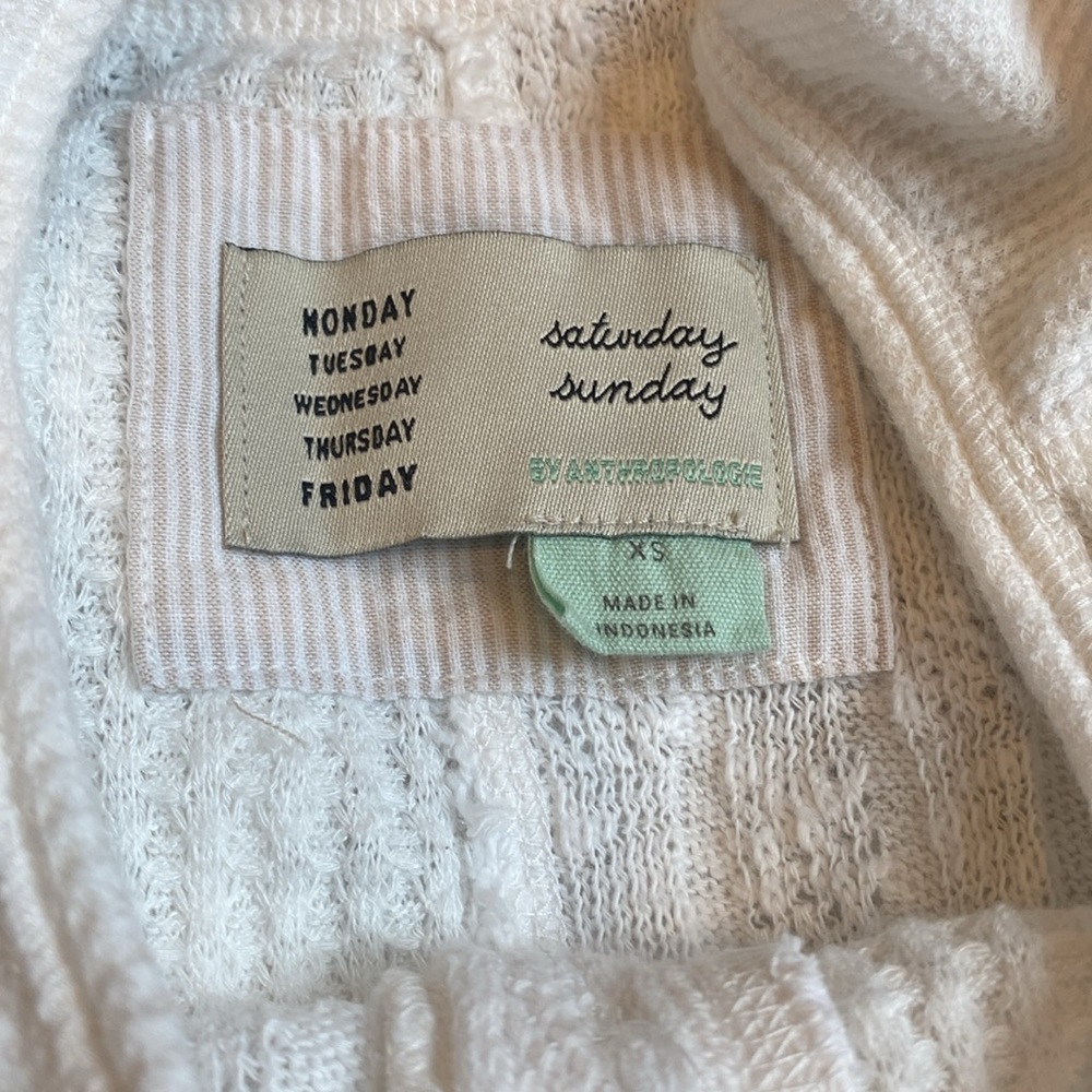 NWOT Saturday Sunday by Anthropologie Mixed Media Waffle Knit Henley Top - Picture 6 of 8